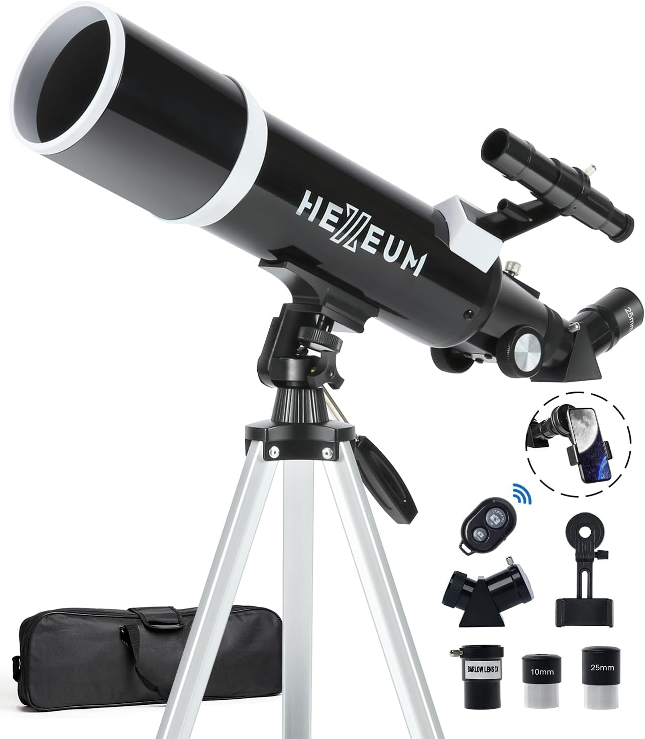 High Power Telescope for Adults with 80mm Aperture and Tripod