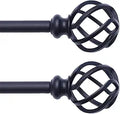 QITERI Curtain Rod 28-48 in 2 Pack with Twisting Cage Finials