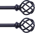QITERI Curtain Rod 28-48in 2 Pack - Twisting Cage Finials