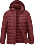 Men's Puffer Jacket with Detachable Hood - Lightweight Insulated