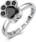 Paw Print Urn Ring Sterling Silver Memorial - Keepsake