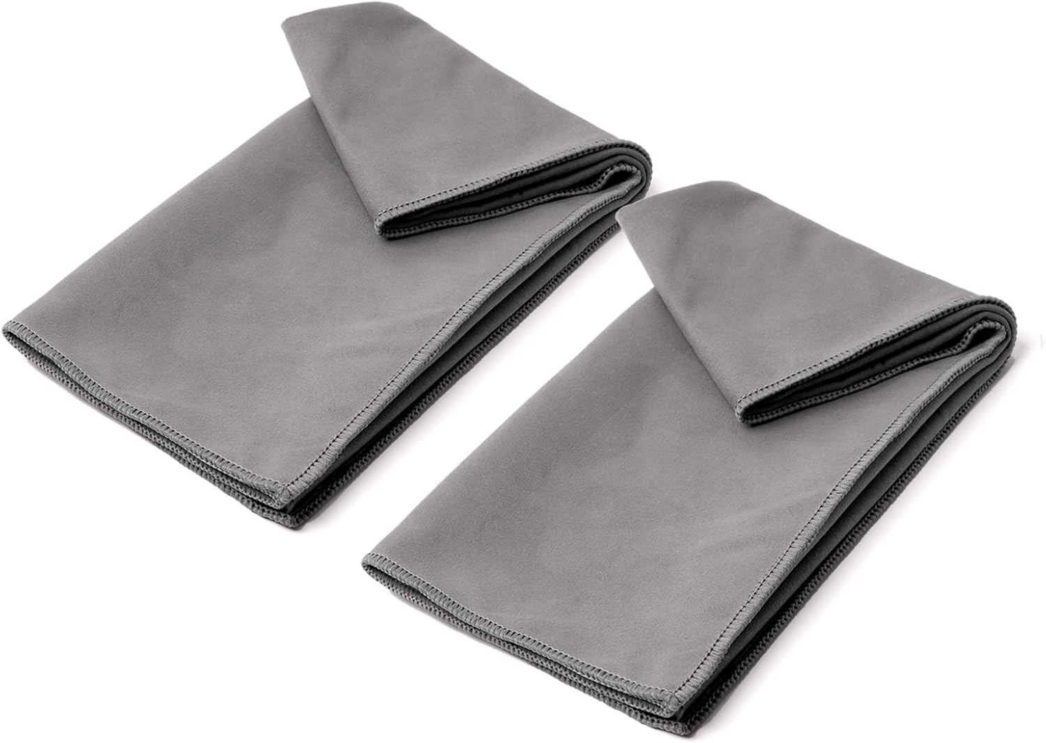 Super Absorbent Hot Yoga Towels x2 Set - Ideal for Hot Yoga, Pilates & Workouts - Dark Grey