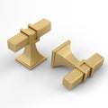 Gold T-bar Cabinet Knobs 25 Pack Brushed Brass - Solid Steel Pulls