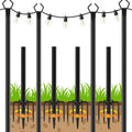 4 Pack 10ft String Light Poles for Outdoor Lights - Stable Metal