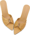 iiimmu 3.5 Inch Peep Toe Stiletto Mules for Chic Footwear