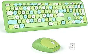 Wireless Keyboard and Mouse Combo for Colorful Typing Experience
