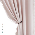 Pink Pom Poms Blackout Curtains by Treatmentex for Cozy Rooms