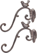 Sungmor Cast Iron Plant Hanger Wall Hooks - Heavy Duty Bird Shape 10in