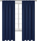 BGment Rod Pocket Blackout Curtains 52 x 72 in Navy Blue - Thermal