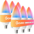 Govee E12 LED Bulb Smart Candelabra - RGBWW Color Changing 6 Pack