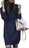 SENFURE Turtleneck Sweater Dress - Cozy Oversized Knit Short Dress