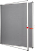 Lockable Felt Bulletin Display Case 38x38 in - Secure Indoor Message