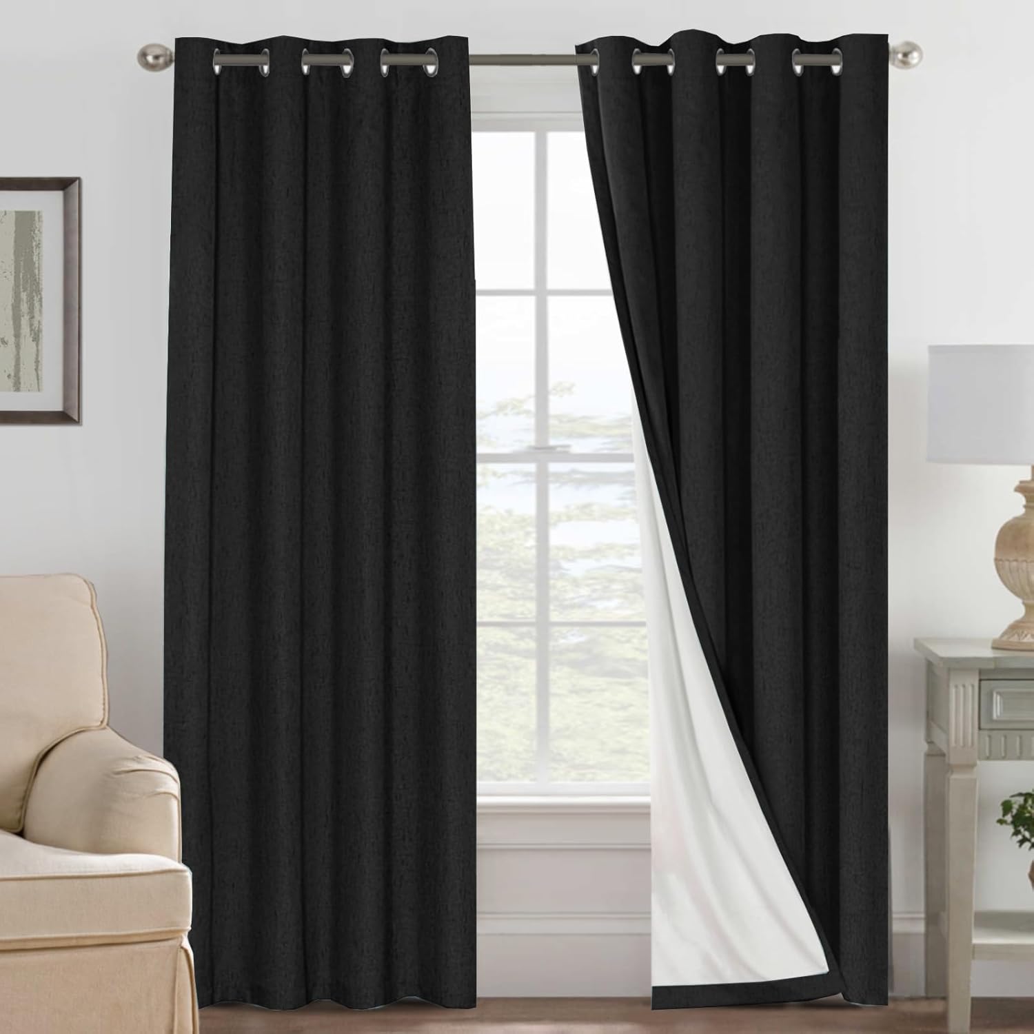 H.VERSAILTEX 100% Blackout Curtains for Bedroom and Living Room