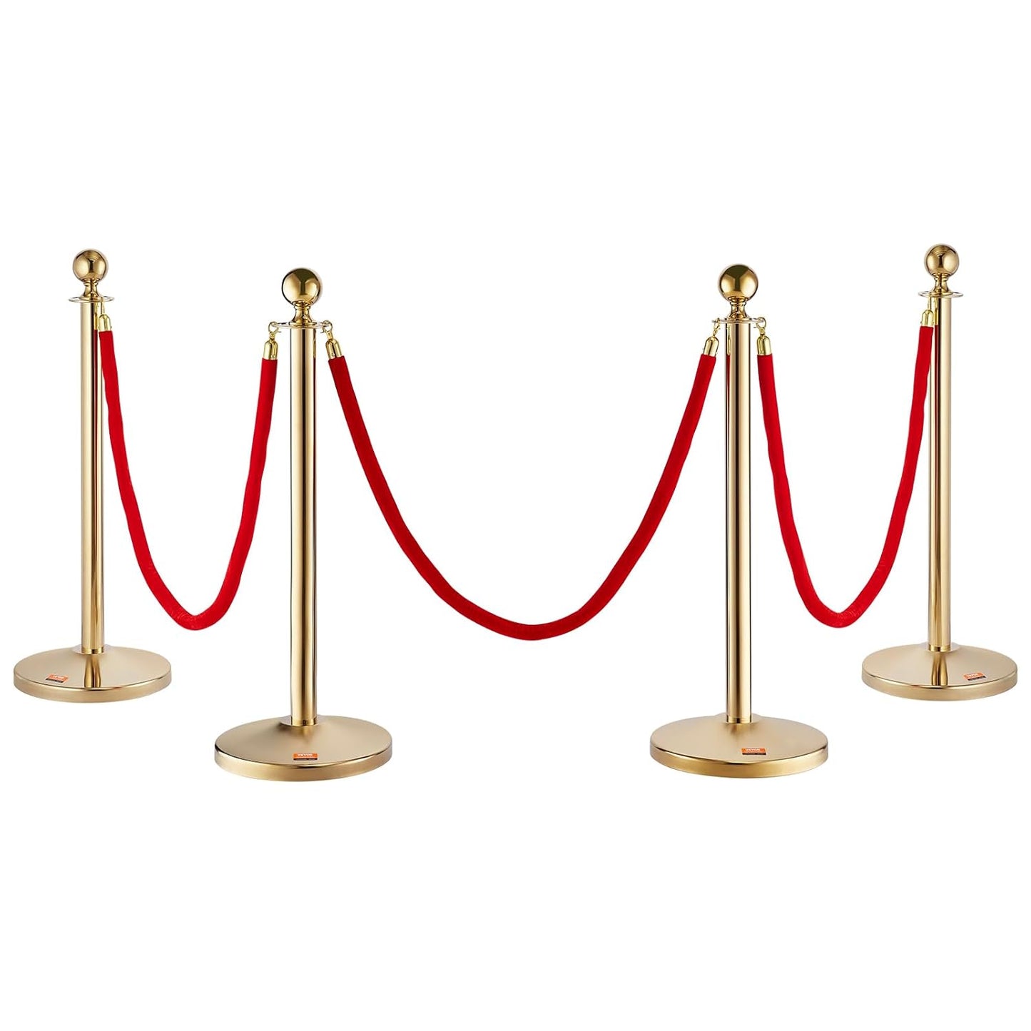 VEVOR Stanchion Post with Velvet Rope for Crowd Control