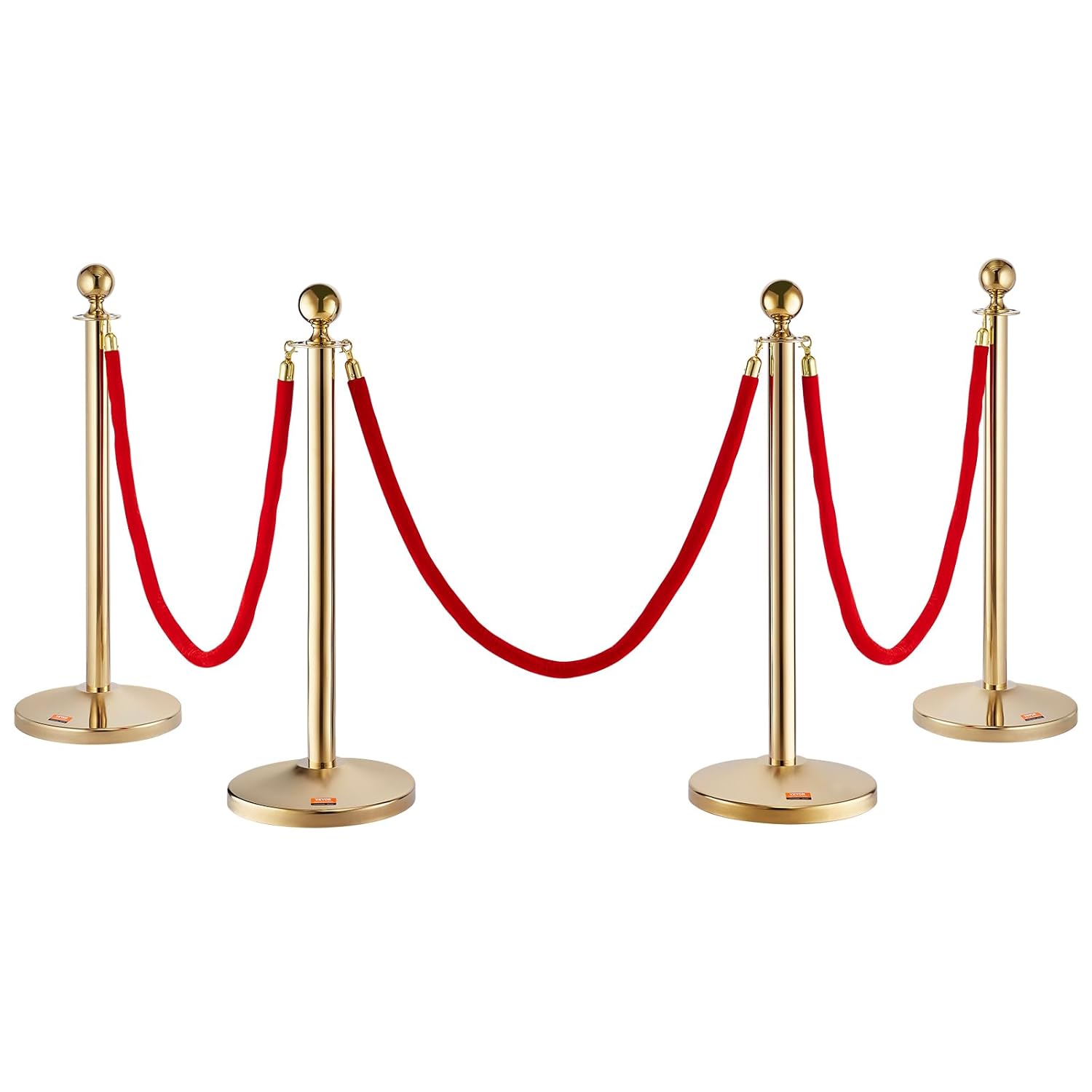 VEVOR Stanchion Post with Velvet Rope for Crowd Control