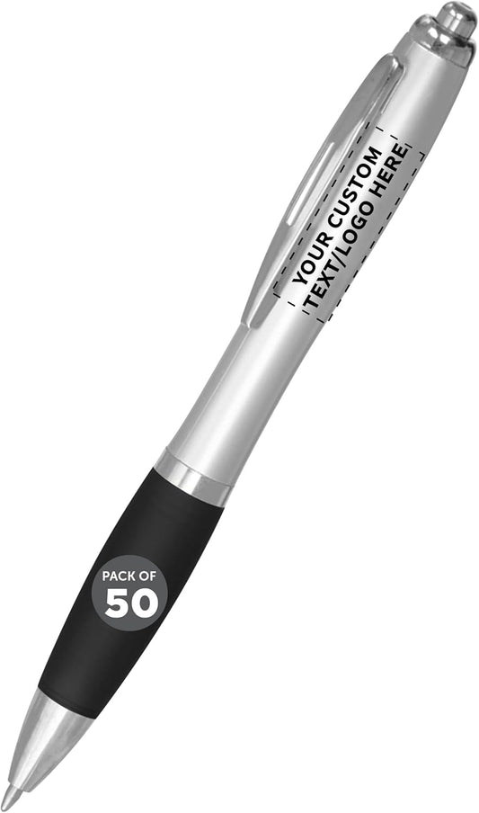 Personalized Ballpoint Pens with Rubber Grip for Custom Writing
