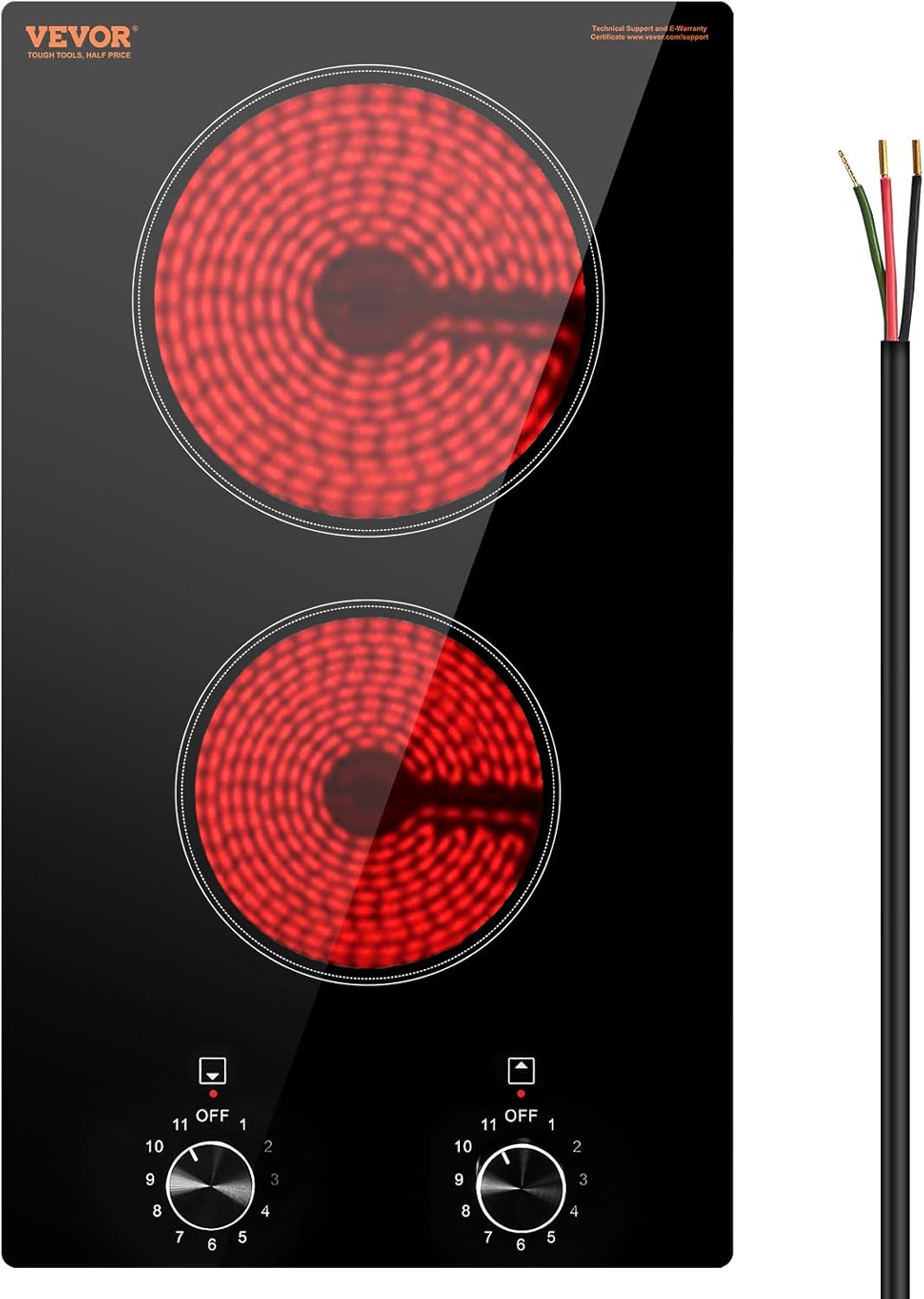 VEVOR Electric Ceramic Cooktop with 2 Burners for Efficient Cooking
