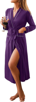 Women Kimono Robe Full Length Knit Bathrobe S-XXL - Soft Lightweight