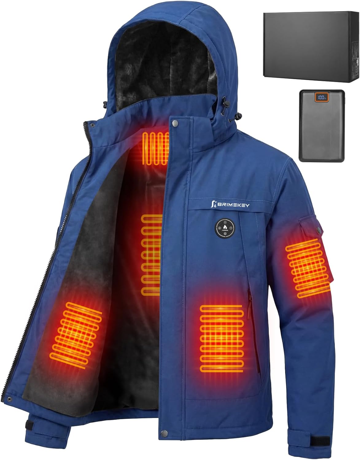 Heated Jacket for Men with 20000 mAh Battery and Fleece Lining