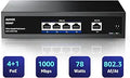 5 Port Gigabit PoE Switch, 4 Port PoE 78W - Compact Unmanaged Switch