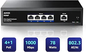 5 Port Gigabit PoE Switch with 4 PoE Ports for Efficient Networking