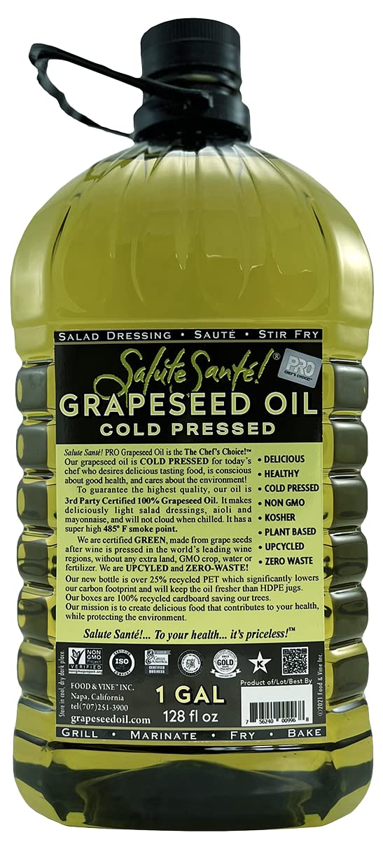 Cold Pressed Grapeseed Oil for Healthy Cooking and Dressings