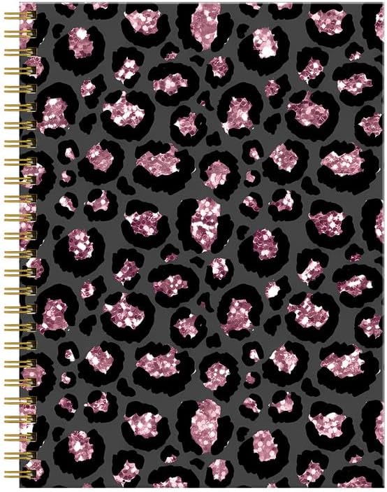 FVBAO Pink Glitter Leopard Journal - 120 Pages, Premium Paper