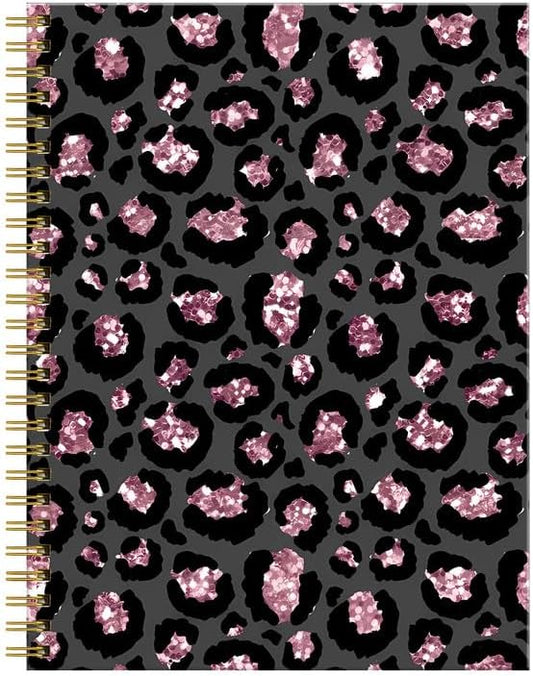 FVBAO Pink Glitter Leopard Journal - 120 Pages, Premium Paper