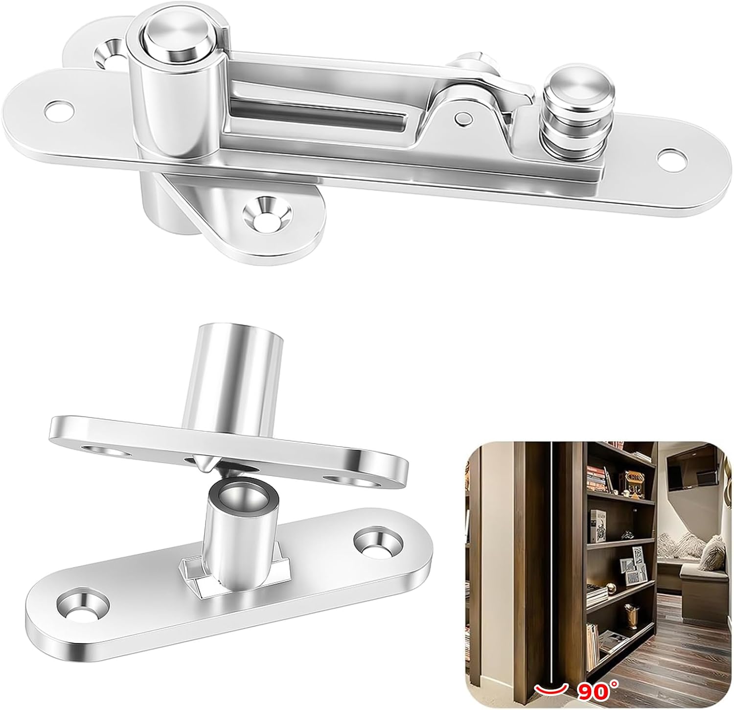 TamBee Pivot Hinge Hold Open Hidden Door Hinge for Secret Doors
