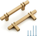 3 inch Cabinet Handles 10 Pack Gold Drawer Pulls - Modern Zinc Bar