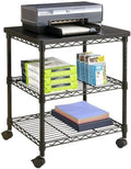 Safco Deskside 3 Tier Rolling Cart for Home Office Use