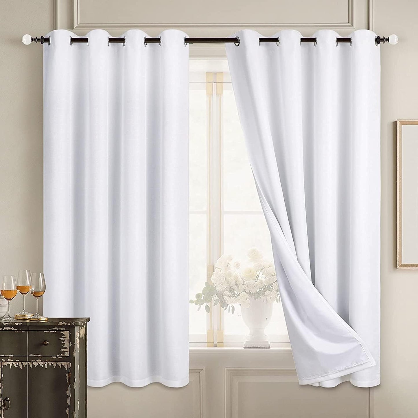 Diraysid 100% Blackout Curtains for Bedroom Elegance