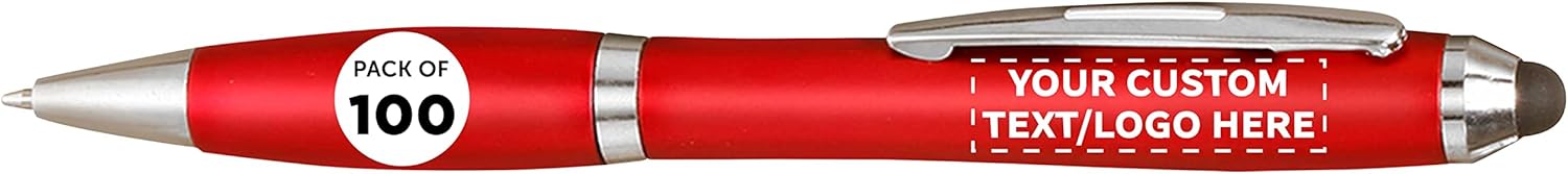 Custom Plastic Stylus Pens Set of 100 - Perfect for Events