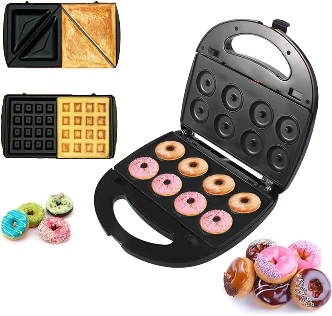 3-in-1 Donut Maker & Panini Press - 750W