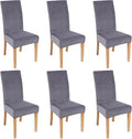 Smiry Velvet Stretch Chair Covers for Dining Room Set of 6