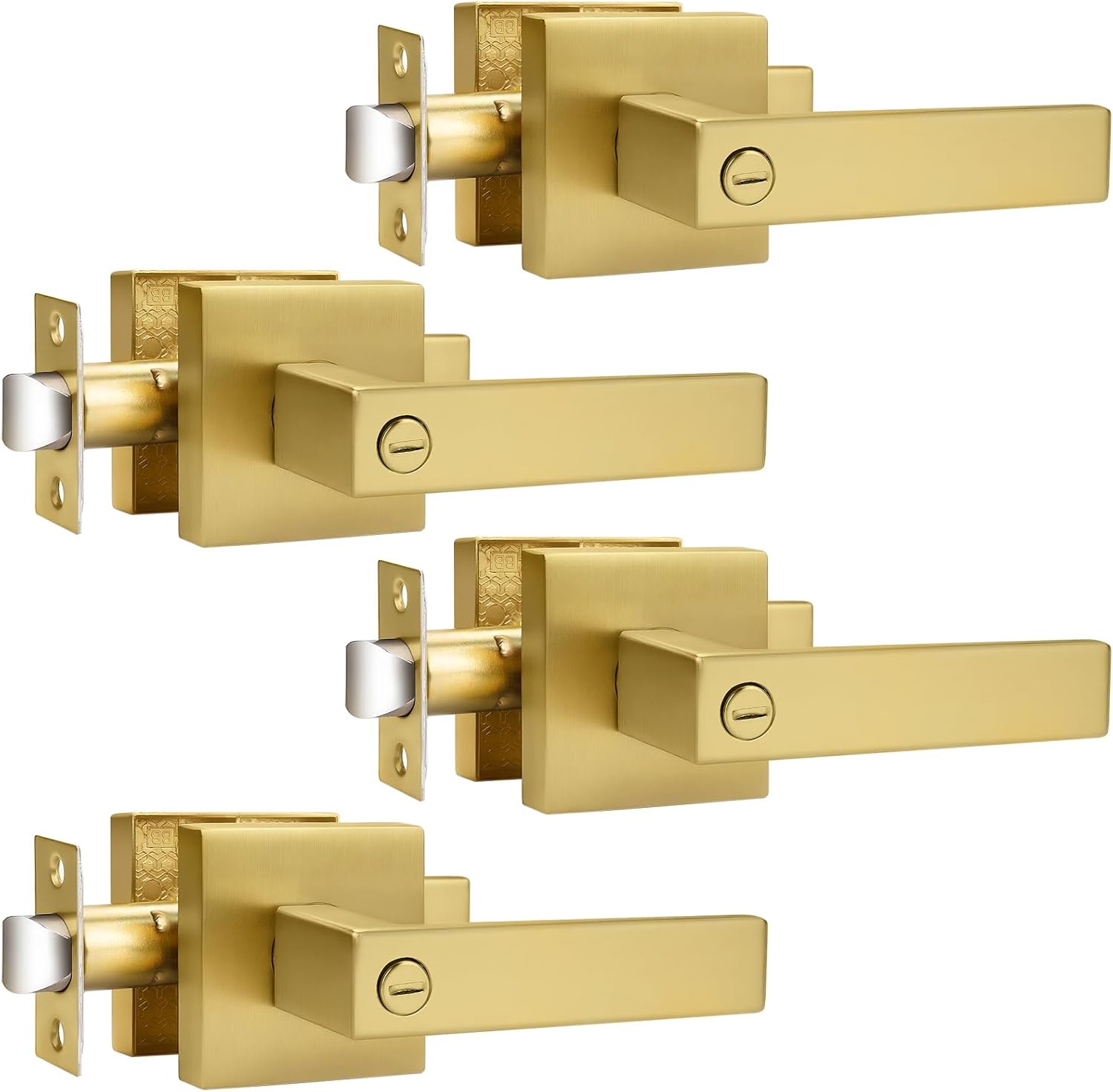 Probrico Gold Privacy Door Handle Lockset for Modern Interiors