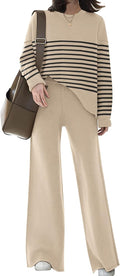Womens Knitted Lounge Set 2-Piece Sweatsuit - Relaxed Fit