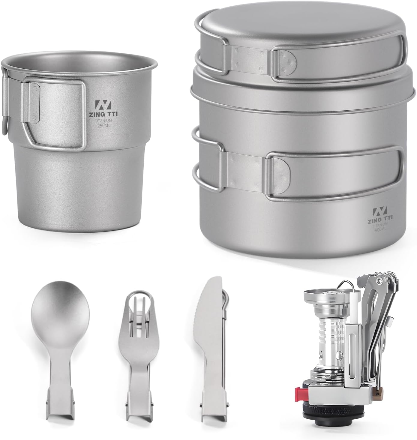 Ultra-Light Titanium Cookware Set for Outdoor Adventures