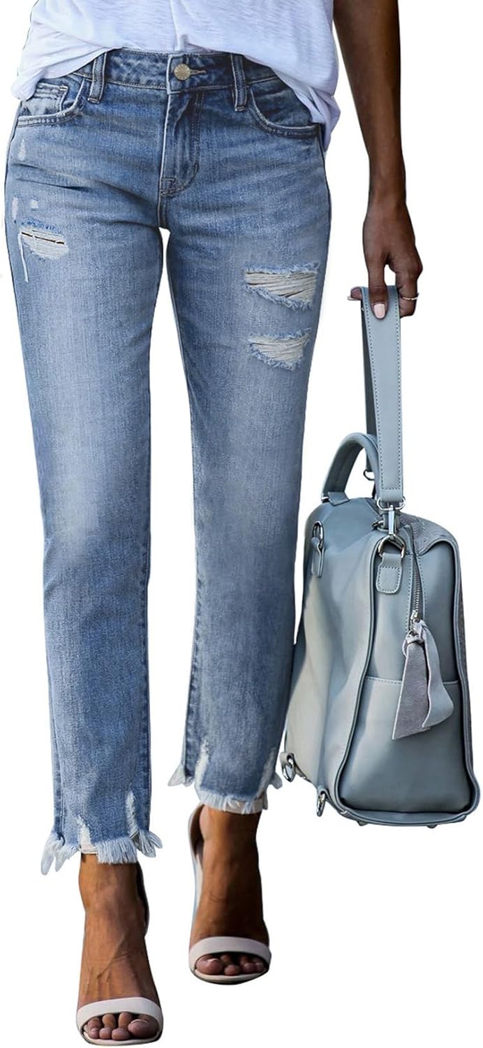 Sidefeel Women's Ripped Jeans for Trendy Casual Style