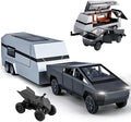 Pickup Trailer RV Model Toy Truck with Motorcycle - Realistic Sound