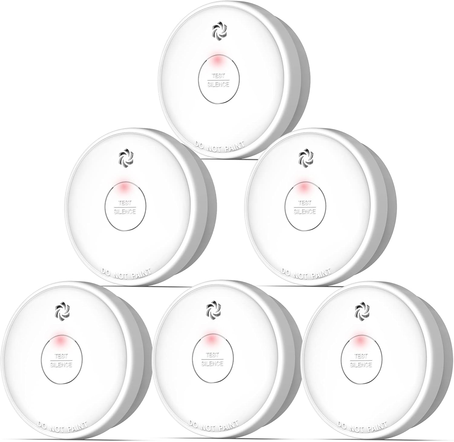 Fire Alarms Smoke Detectors for Home Safety - 6-Pack Set