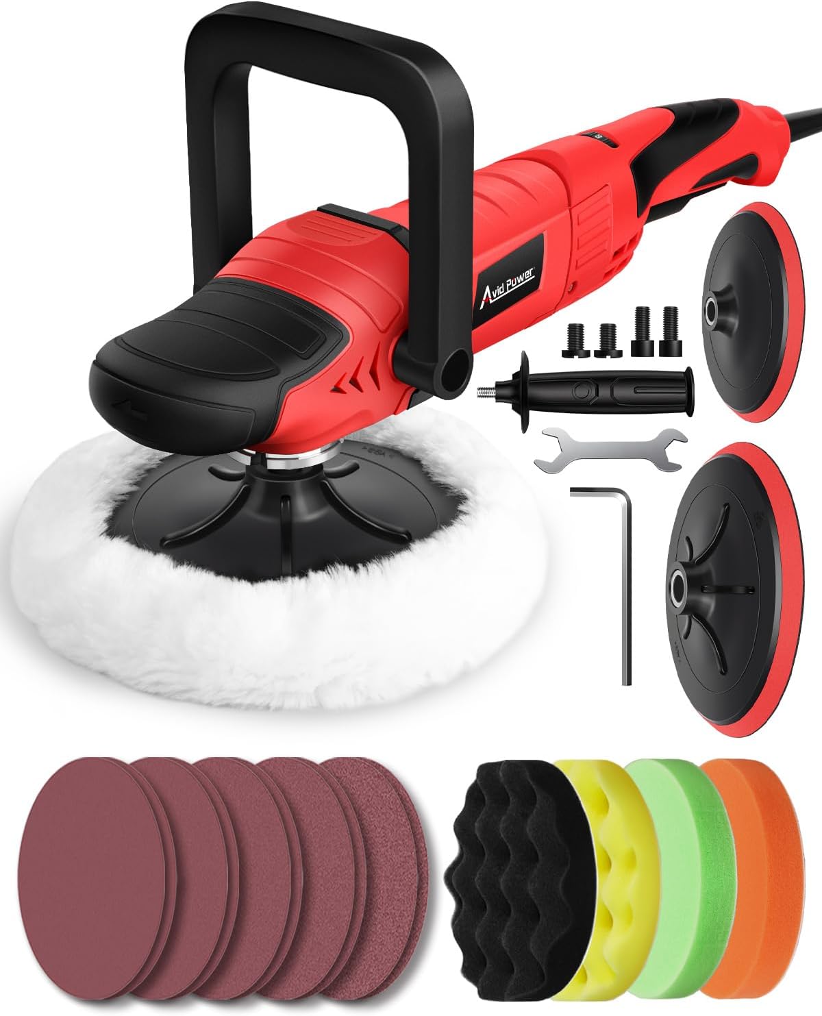 AVID POWER Car Buffer Polisher with 6 Variable Speeds for Detailing