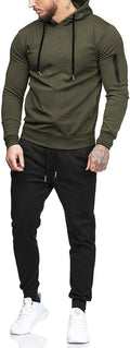 Men's Tracksuit 2 Piece Hooded Athletic Jogging Sweat Suit