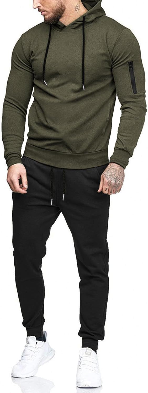 COOFANDY Men's Tracksuit 2 Piece Hooded Athletic Sweatsuit Set