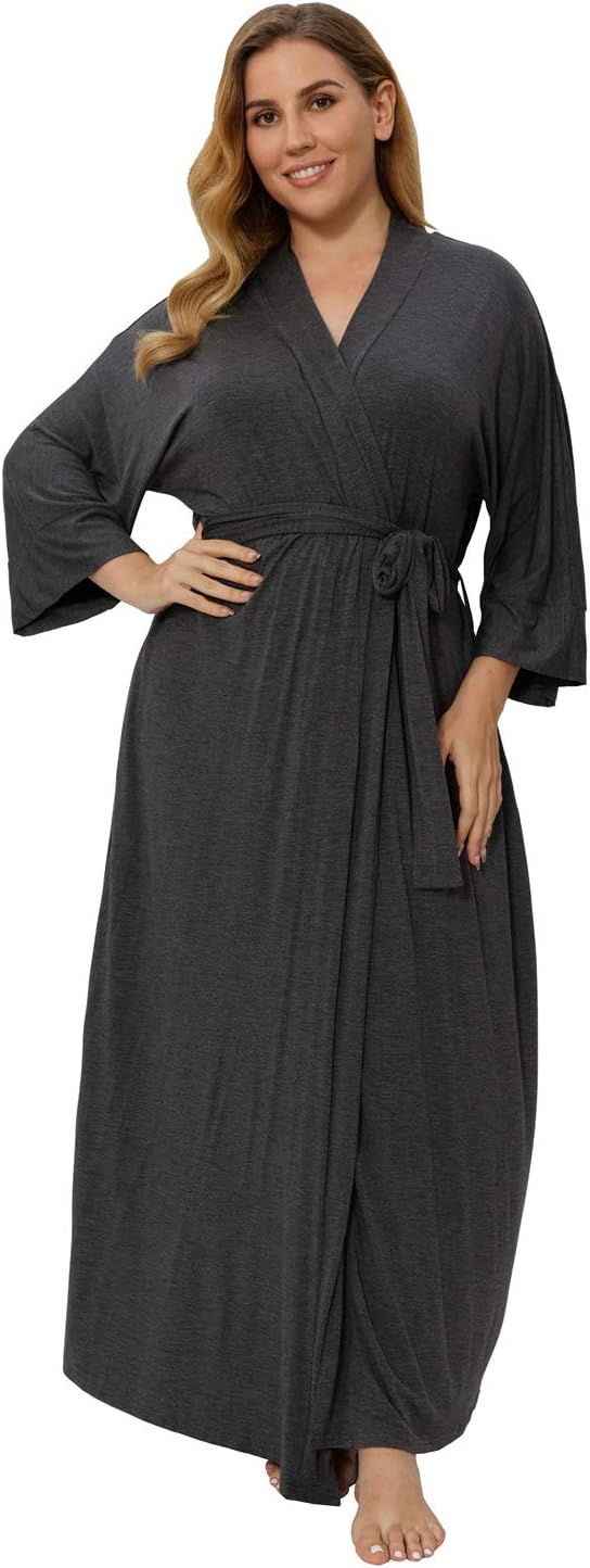 Super Shopping-zone Women's Plus Size Long Robes for Comfort