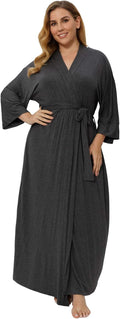 Plus Size Long Robe Kimono for Women - Soft Lightweight Spa Robe