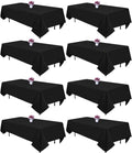 Black Rectangle Tablecloths 60x126 in 8 Pack - Durable Event Linen