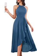 Dressystar Womens Halter Split Hem Maxi Dress - Elegant Long Formal