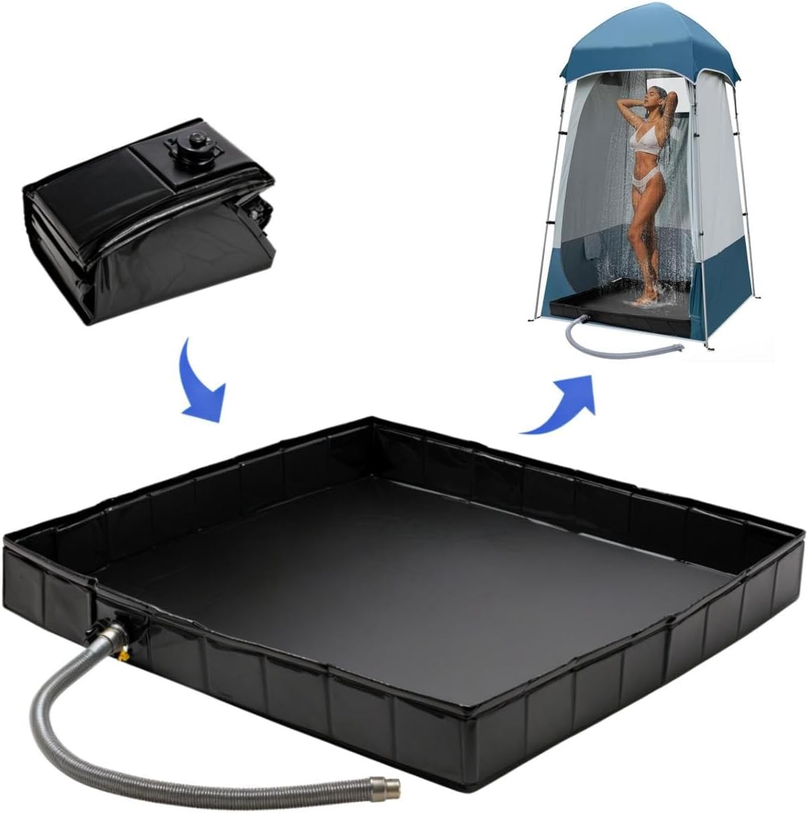 Foldable Portable Shower Pan: RV & Camping Ready!
