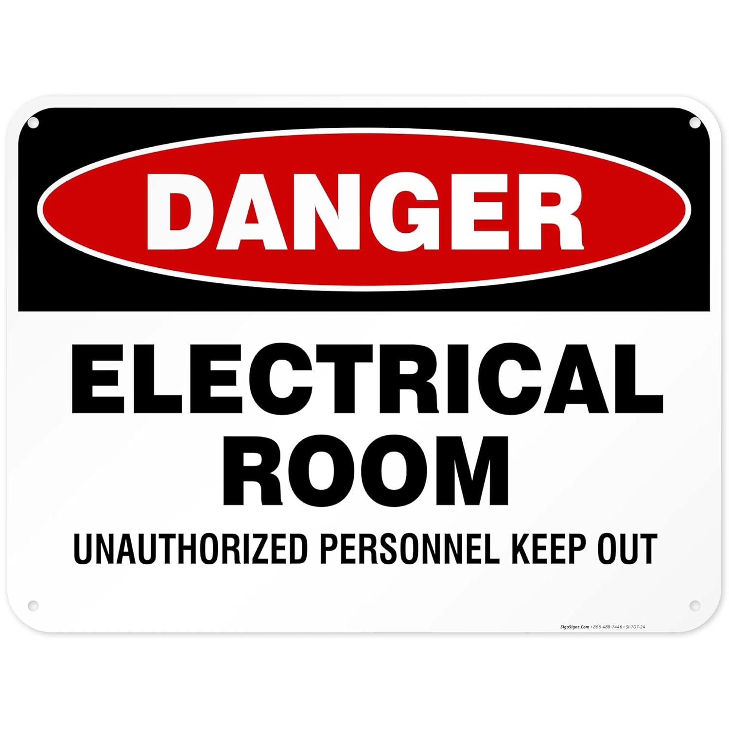 Electrical Room Sign 18x24 Inches Durable HDPS Made in USA